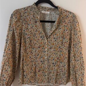 Doen Liberty Fabric Floral Button-Up Blouse